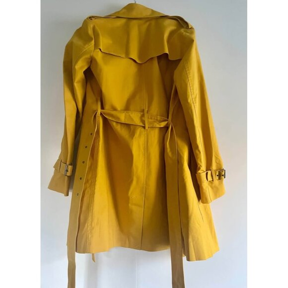 Designer Trench Raincoat, Size M/L, Kenneth Cole NY, Yellow - Picture 6 of 13
